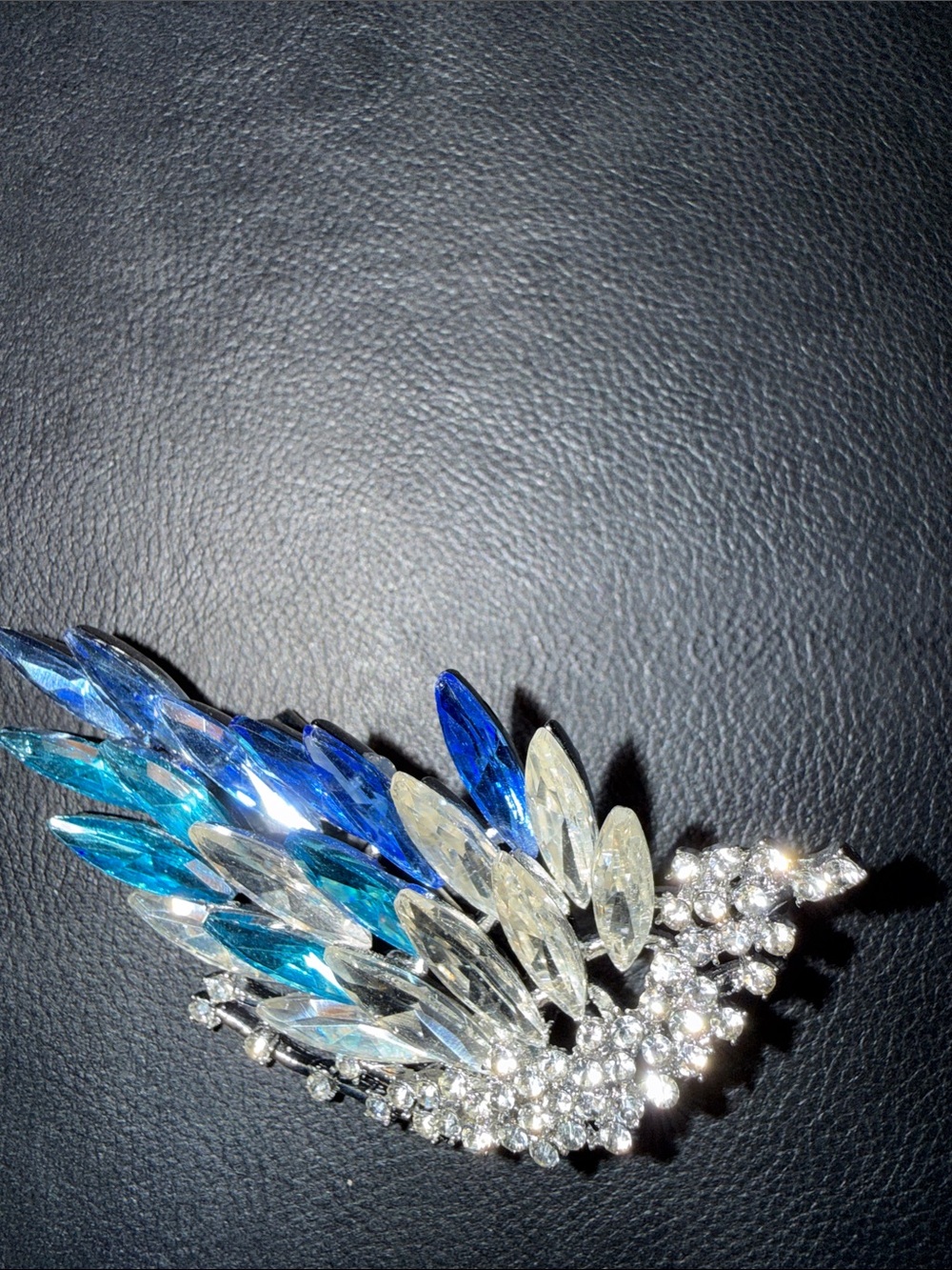 Crystal and Blue Statement Brooch - Women Jewelry